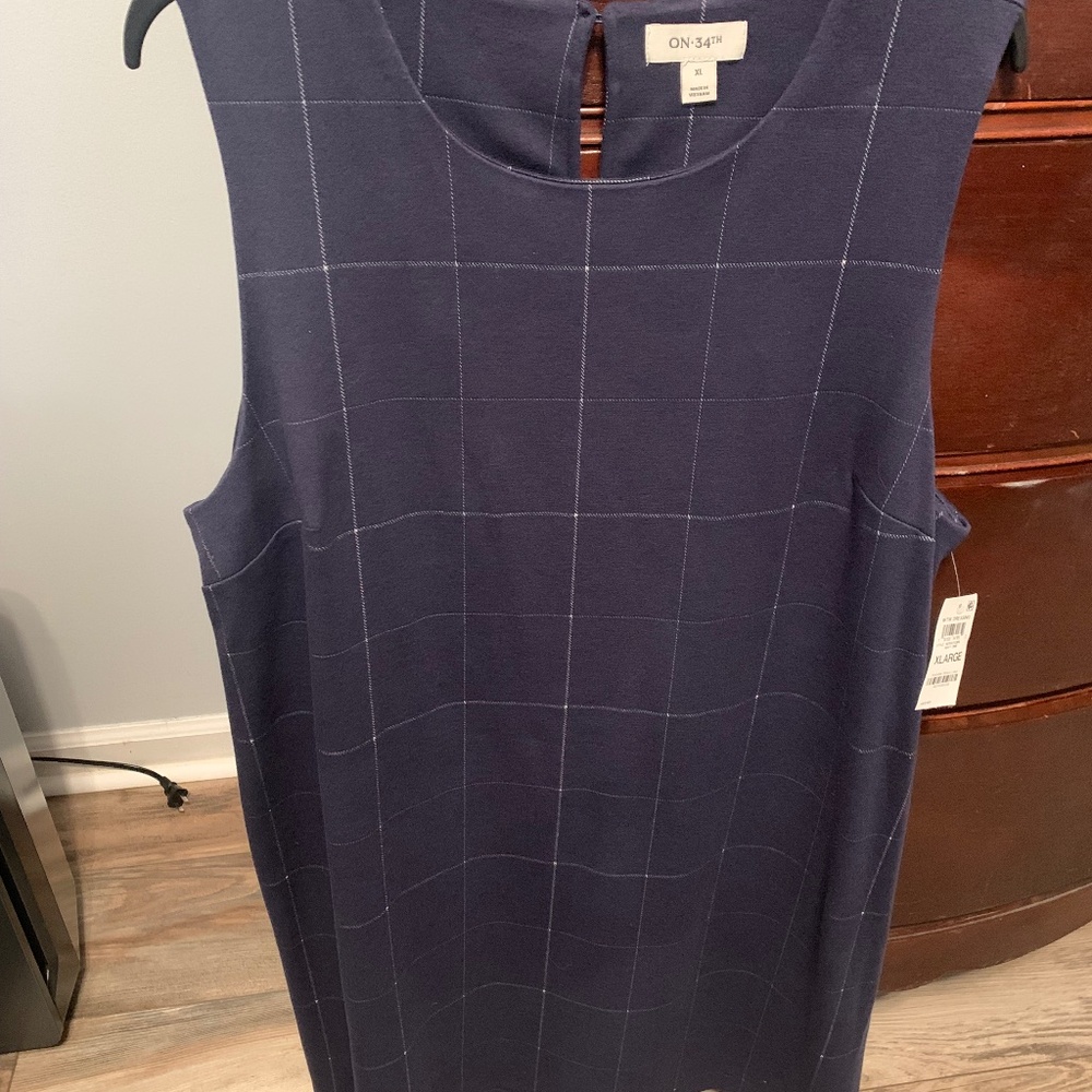 On 34th Blue Plaid jumper Dress